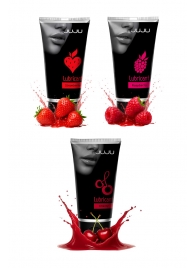 Набор из 3 съедобных лубрикантов JUJU (клубника, малина, вишня) - JuJu - купить с доставкой в Новошахтинске