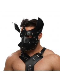 Черная кожаная маска «Собака» - Crazy Handmade - купить с доставкой в Новошахтинске