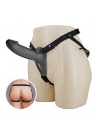 Черный полый мужской страпон London - 16,8 см. - Baile - купить с доставкой в Новошахтинске