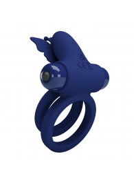 Синее эрекционное кольцо с вибростимуляцией клитора - Baile - в Новошахтинске купить с доставкой
