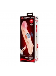 Телесная удлиняющая насадка с рельефом и вибрацией Brad - 21,3 см. - Baile - в Новошахтинске купить с доставкой