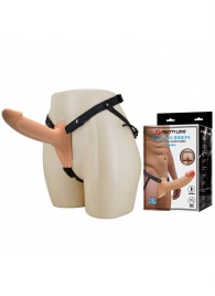 Телесный полый мужской страпон London - 16,8 см. - Baile - купить с доставкой в Новошахтинске