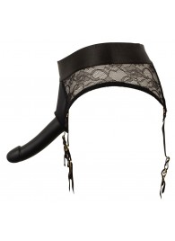 Черный женский страпон Strap-on Set: трусики и насадка - Orion - купить с доставкой в Новошахтинске