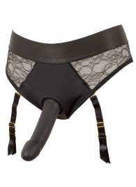 Черный женский страпон Strap-on Set: трусики и насадка - Orion - купить с доставкой в Новошахтинске