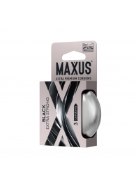 Черные утолщенные презервативы MAXUS Extra Strong с железным кейсом - 3 шт. - Maxus - купить с доставкой в Новошахтинске