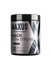 Черные утолщенные презервативы MAXUS Extra Strong с железным кейсом - 15 шт. - Maxus - купить с доставкой в Новошахтинске