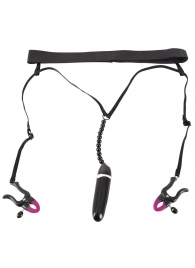 Женские вибростринги с зажимами для половых губ Spreader String with Vibrator - Orion - купить с доставкой в Новошахтинске