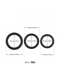 Набор из 3 черных эрекционных колец Stay Hard - Boys of Toys - в Новошахтинске купить с доставкой