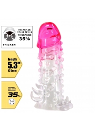 Прозрачно-розовая насадка на пенис Wilford - 13,5 см. - Baile - в Новошахтинске купить с доставкой