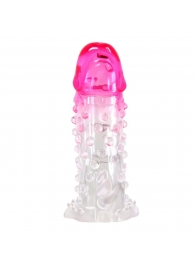 Прозрачно-розовая насадка на пенис Wilford - 13,5 см. - Baile - в Новошахтинске купить с доставкой