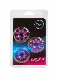 Набор из 3 лиловых эрекционных колец различной формы - Erowoman-Eroman - в Новошахтинске купить с доставкой