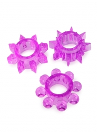 Набор из 3 лиловых эрекционных колец различной формы - Erowoman-Eroman - в Новошахтинске купить с доставкой