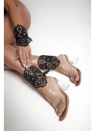 Черный фигурные оковы с золотистой фурнитурой - Crazy Handmade - купить с доставкой в Новошахтинске