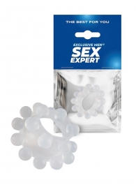 Эластичное эрекционное кольцо с двумя рядами шариков - Sex Expert - в Новошахтинске купить с доставкой