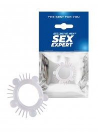 Эластичное эрекционное кольцо с шишечками и шипами - Sex Expert - в Новошахтинске купить с доставкой
