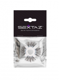 Эластичное эрекционное кольцо с черными «ресничками» - Sextaz - в Новошахтинске купить с доставкой
