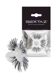 Эластичное эрекционное кольцо с черными «ресничками» - Sextaz - в Новошахтинске купить с доставкой