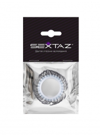 Эластичное эрекционное колечко с черными «ресничками» - Sextaz - в Новошахтинске купить с доставкой