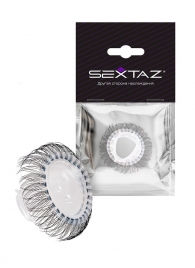 Эластичное эрекционное кольцо с длинными черными «ресничками» - Sextaz - в Новошахтинске купить с доставкой