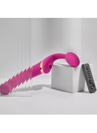 Ярко-розовый безремневой страпон Multi Orgasm Bendable Strap-On size XL с клиторальной стимуляцией - Strap-on-me - купить с доставкой в Новошахтинске