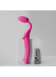 Ярко-розовый безремневой страпон Strap-on-me Vibrating Bendable Strap-On size XL - Strap-on-me - купить с доставкой в Новошахтинске