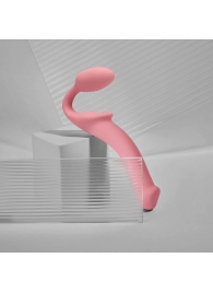 Розовый безремневой страпон Strap-on-me Semi-Realistic Bendable Strap-On size XL - Strap-on-me - купить с доставкой в Новошахтинске