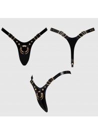 Черный пояс для фиксации насадок Strap-On-Me Leatherette Harness Fabulous - Strap-on-me - купить с доставкой в Новошахтинске