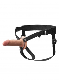 Телесный пустотелый фаллопротез 5’’ Hollow Silicone Strap-On - 14 см. - Pipedream - купить с доставкой в Новошахтинске