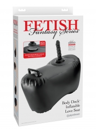 Черное надувное кресло с платформой для фиксации дилдо Body Dock Inflatable Love Seat - Pipedream - купить с доставкой в Новошахтинске