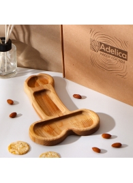 Деревянное блюдо для подачи в форме члена (25 х 16,5 х 1,7 см) - Сима-Ленд - купить с доставкой в Новошахтинске