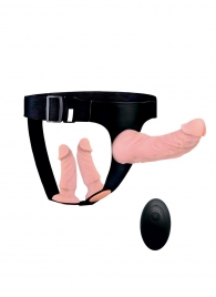 Женский страпон с 3 насадками и вибрацией - Erowoman-Eroman - купить с доставкой в Новошахтинске