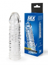 Прозрачная закрытая насадка на пенис - 17 см. - Sex Expert - в Новошахтинске купить с доставкой