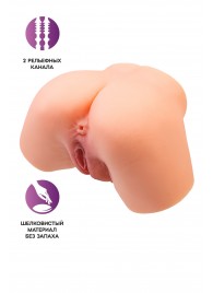 Телесный реалистичный мастурбатор-полуторс с 2 любовными входами - No Name - в Новошахтинске купить с доставкой