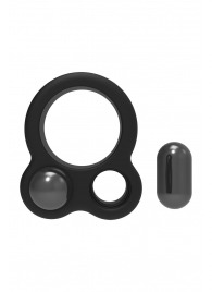 Черное эрекционное кольцо с утяжелителями Cockring Dual Weight - Dream Toys - в Новошахтинске купить с доставкой