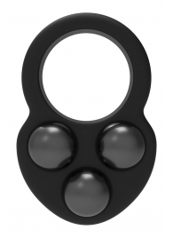 Черное эрекционное кольцо с утяжелителями - Dream Toys - в Новошахтинске купить с доставкой