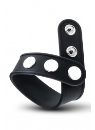 Черное эрекционное кольцо на кнопках - Blush Novelties - в Новошахтинске купить с доставкой