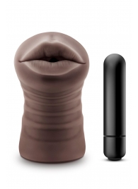 Коричневый мастурбатор-ротик Krystal Vibrating Masturbator - Blush Novelties - в Новошахтинске купить с доставкой