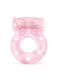 Розовое эрекционное виброкольцо с бабочкой - 1137 - в Новошахтинске купить с доставкой