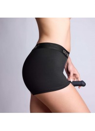 Черные трусики-боксеры для фиксации насадок Strap-on-me Harness Lingerie Allure - size S - Strap-on-me - купить с доставкой в Новошахтинске