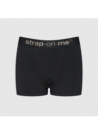 Черные трусики-боксеры для фиксации насадок Strap-on-me Harness Lingerie Allure - size L - Strap-on-me - купить с доставкой в Новошахтинске