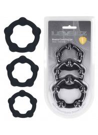 Набор из 3 эрекционных колец Beaded Silicone Cockring Set - Shots Media BV - в Новошахтинске купить с доставкой