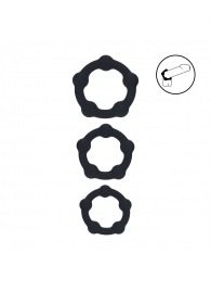 Набор из 3 эрекционных колец Beaded Silicone Cockring Set - Shots Media BV - в Новошахтинске купить с доставкой