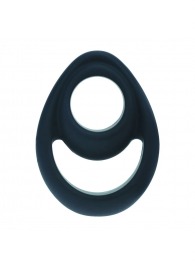 Черное эрекционное кольцо Double Ergo Silicone Cockring - Shots Media BV - в Новошахтинске купить с доставкой