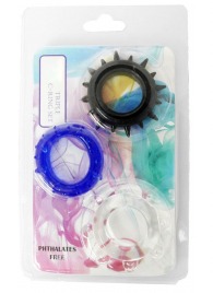 Набор из 3 эрекционных колец разного цвета и рельефа - Boys of Toys - в Новошахтинске купить с доставкой