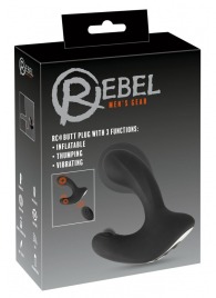 Черная анальная вибропробка с функцией расширения RC Butt Plug with 3 functions - Orion - в Новошахтинске купить с доставкой