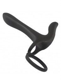 Черная насадка на член с вибрацией Couple’s Vibrator - Orion - в Новошахтинске купить с доставкой