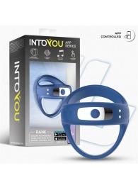 Синее интерактивное эрекционное виброкольцо Rank - Intoyou - в Новошахтинске купить с доставкой