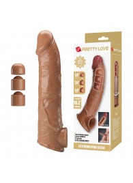 Карамельный фаллоудлинитель с подхватом мошонки Silas - 26 см. - Baile - в Новошахтинске купить с доставкой