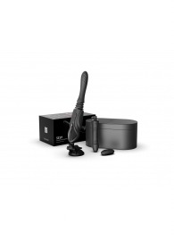 Черная секс-машина с функцией нагрева, насадками и присоской Sesh - Zalo - купить с доставкой в Новошахтинске