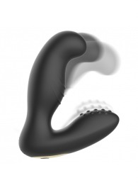 Черный вибромассажер простаты с ротацией и пультом ДУ - Ibiza - в Новошахтинске купить с доставкой